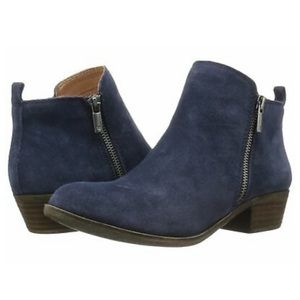 Size 6 Suede Lucky Brand Booties w/ Double Zipper